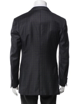 Ermenegildo Zegna Wool Plaid Print Blazer