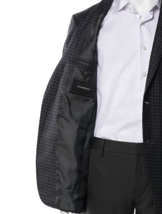 Ermenegildo Zegna Wool Plaid Print Blazer