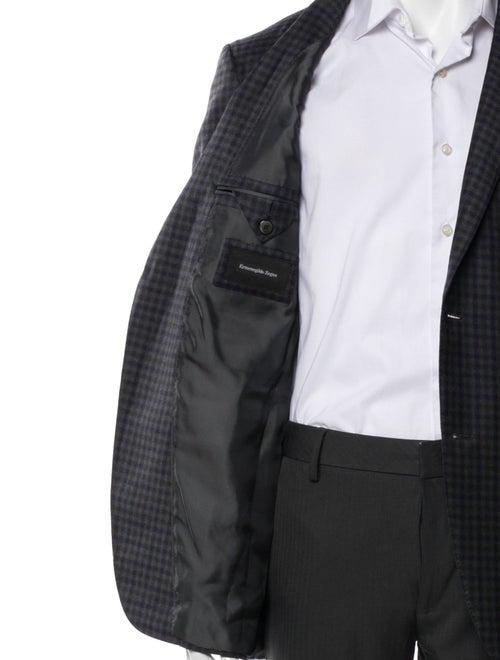 Ermenegildo Zegna Wool Plaid Print Blazer