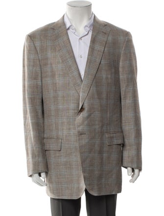 Ermenegildo Zegna Wool Plaid Print Blazer