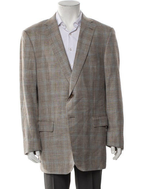 Ermenegildo Zegna Wool Plaid Print Blazer