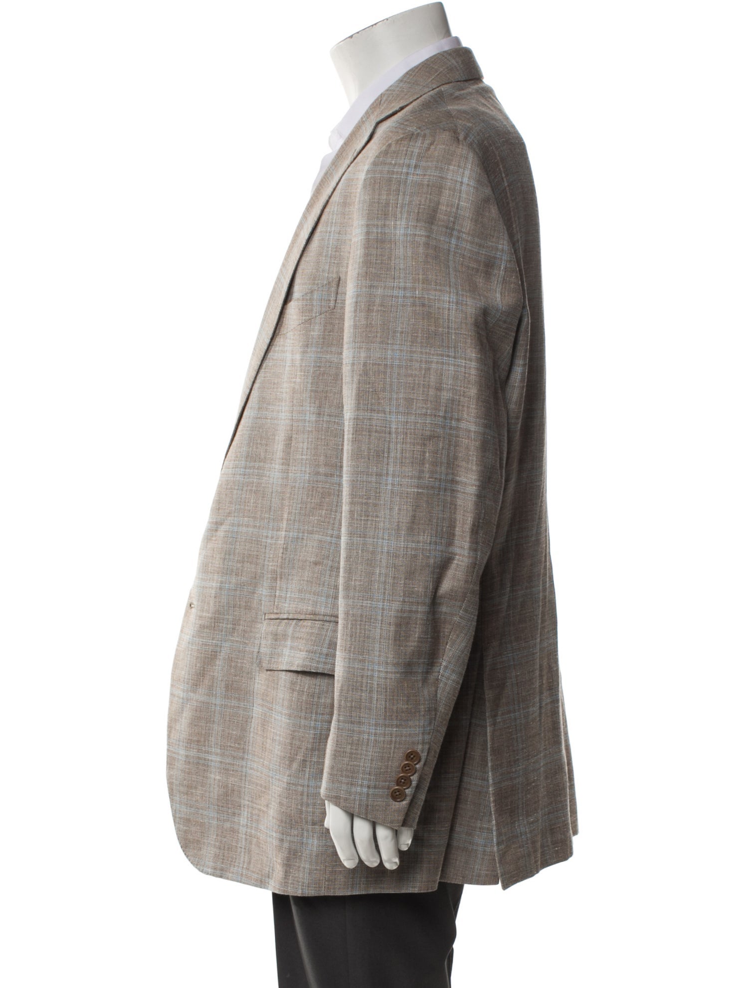 Ermenegildo Zegna Wool Plaid Print Blazer