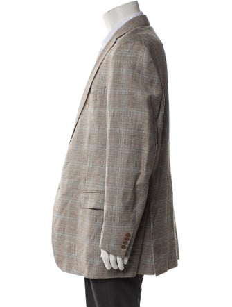 Ermenegildo Zegna Wool Plaid Print Blazer