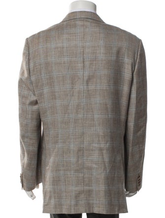 Ermenegildo Zegna Wool Plaid Print Blazer