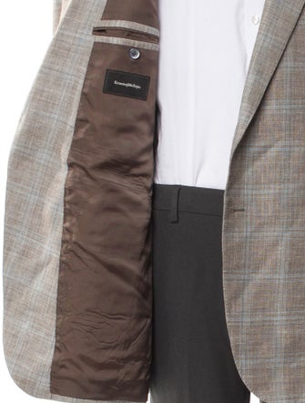 Ermenegildo Zegna Wool Plaid Print Blazer