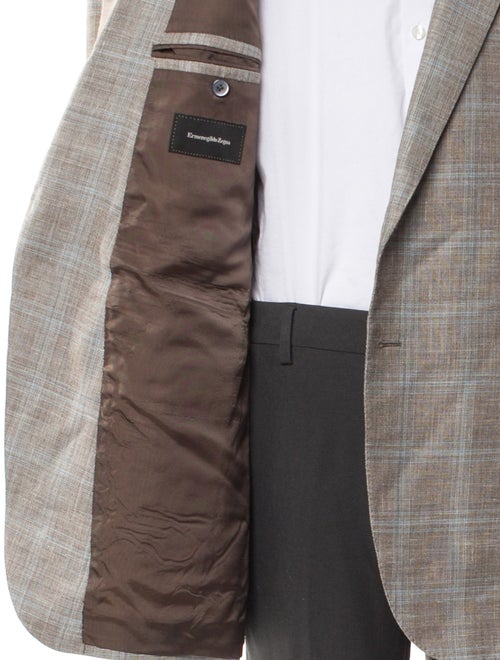 Ermenegildo Zegna Wool Plaid Print Blazer