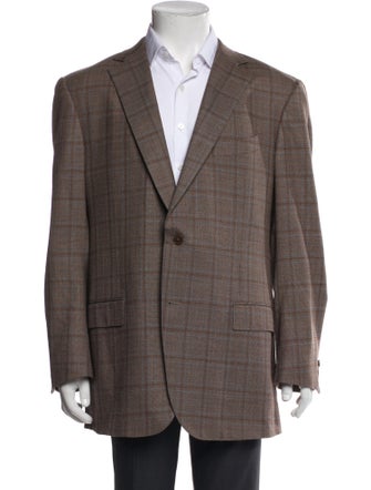 Ermenegildo Zegna Wool Plaid Print Blazer