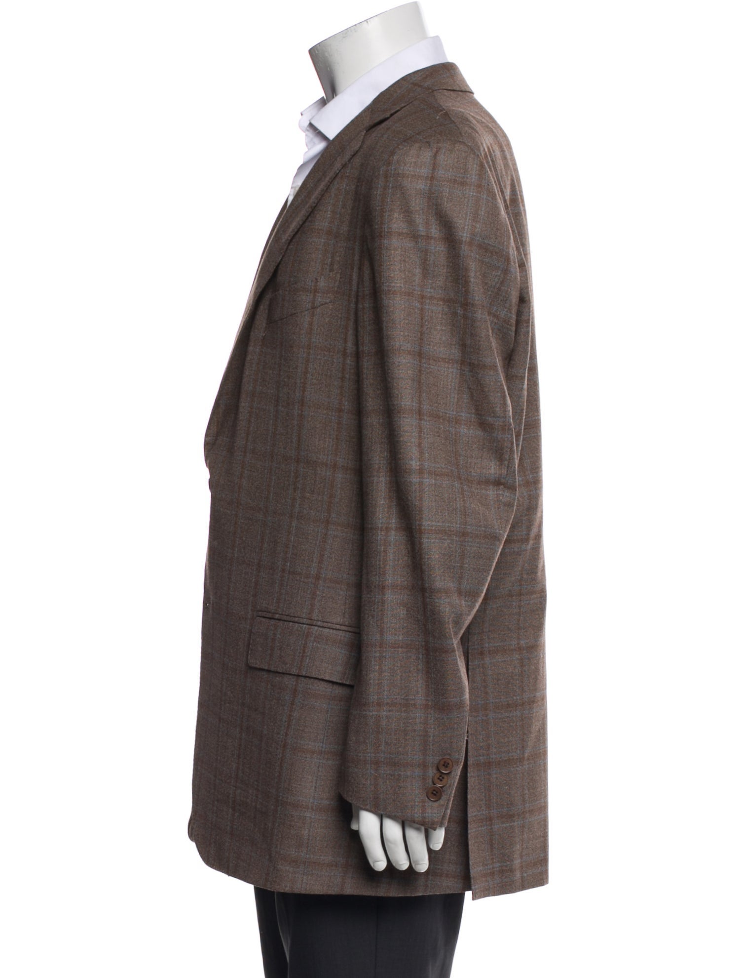 Ermenegildo Zegna Wool Plaid Print Blazer