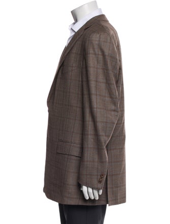 Ermenegildo Zegna Wool Plaid Print Blazer