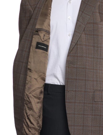 Ermenegildo Zegna Wool Plaid Print Blazer