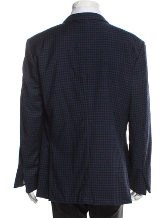 Ermenegildo Zegna Wool Plaid Print Blazer
