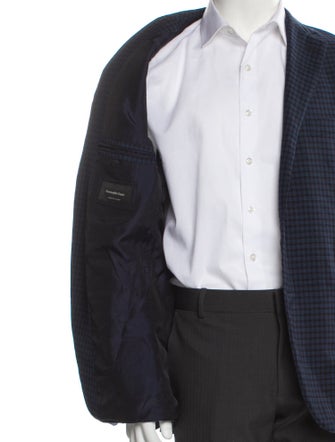 Ermenegildo Zegna Wool Plaid Print Blazer