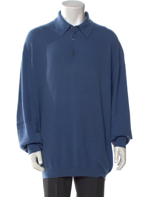 Ermenegildo Zegna Cashmere Mock Neck Polo Sweater