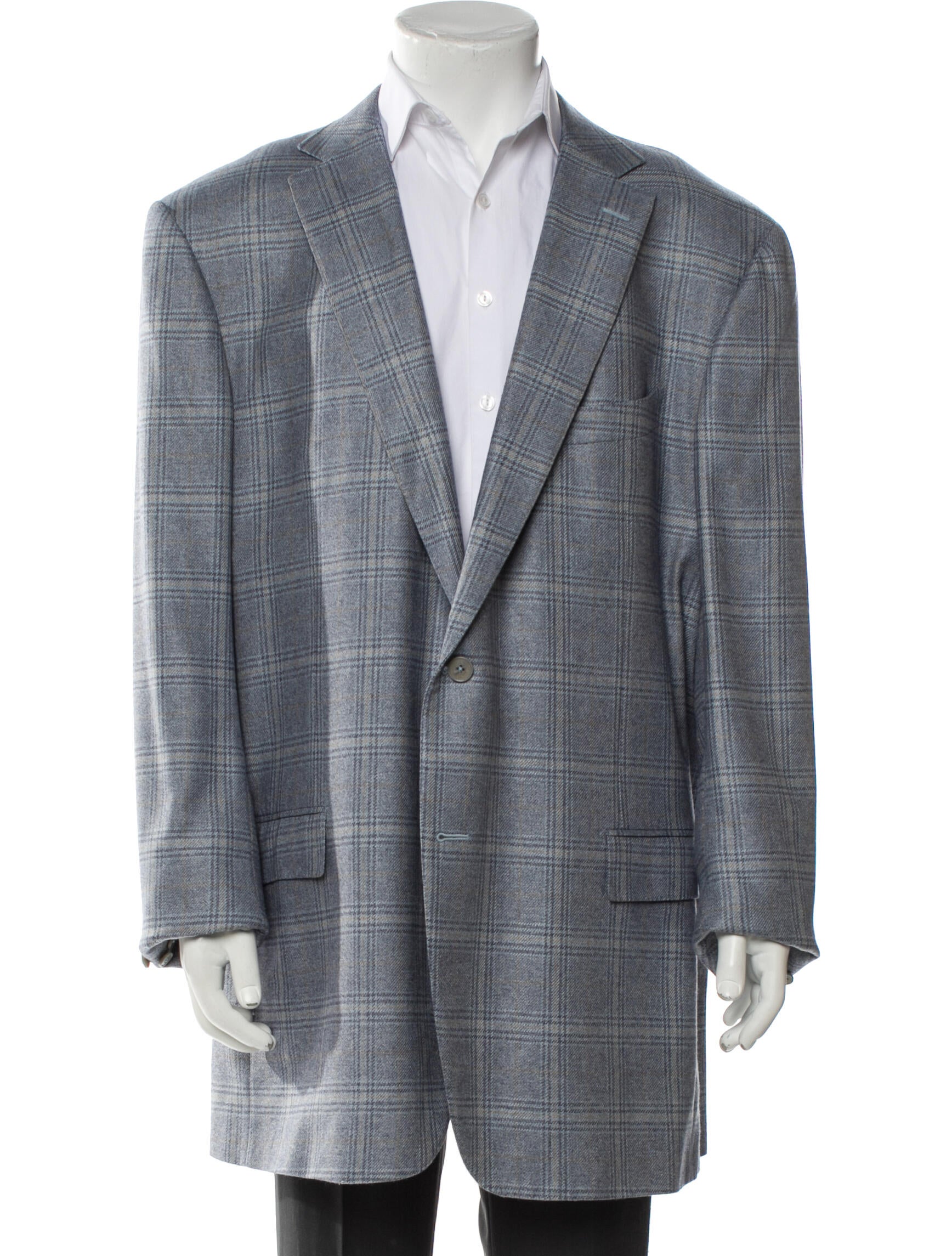 Ermenegildo Zegna Silk Plaid Print Blazer