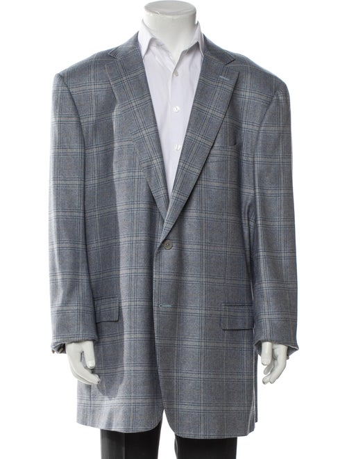 Ermenegildo Zegna Silk Plaid Print Blazer