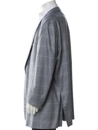 Ermenegildo Zegna Silk Plaid Print Blazer