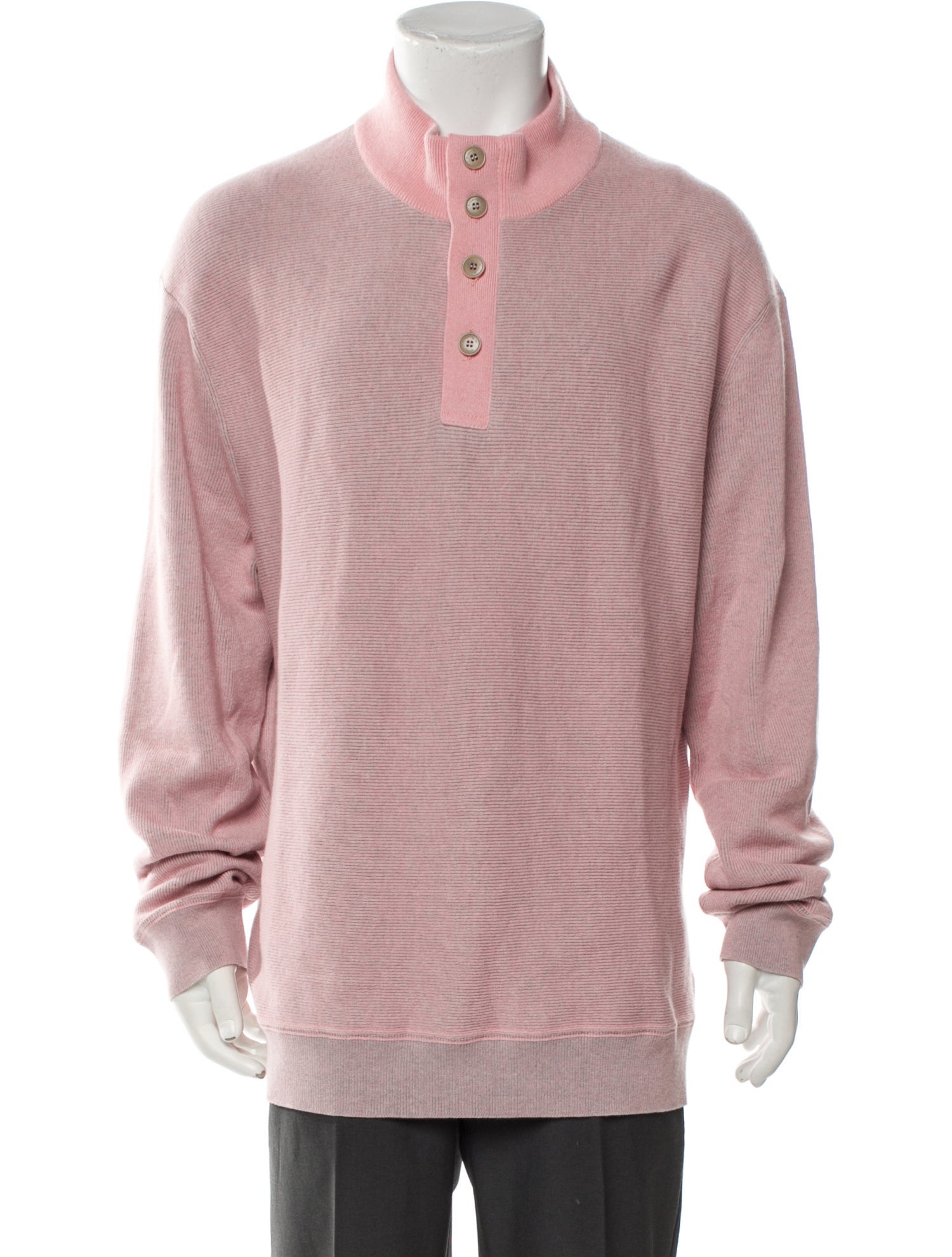 Ermenegildo Zegna Mock Neck Long Sleeve Polo Sweater