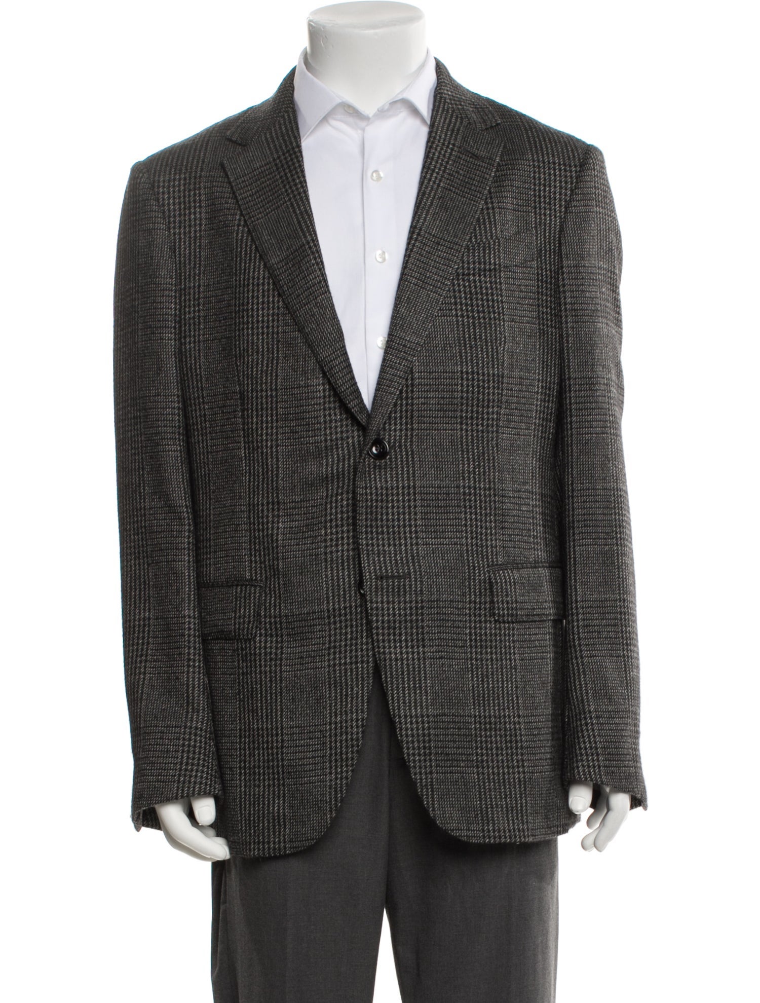 Ermenegildo Zegna Cashmere Plaid Print Blazer