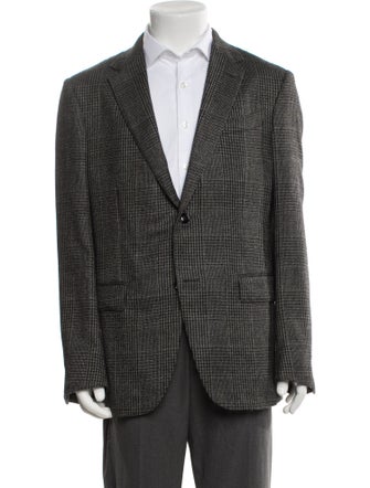 Ermenegildo Zegna Cashmere Plaid Print Blazer