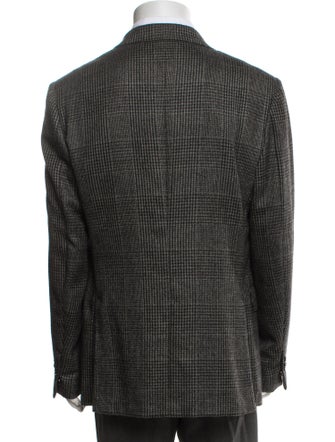Ermenegildo Zegna Cashmere Plaid Print Blazer