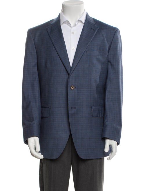 Ermenegildo Zegna Wool Plaid Print Blazer