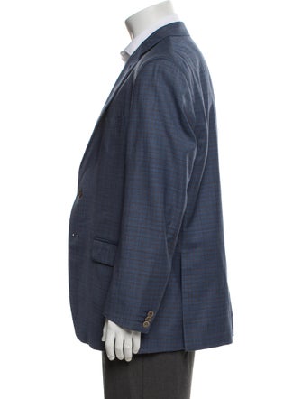Ermenegildo Zegna Wool Plaid Print Blazer
