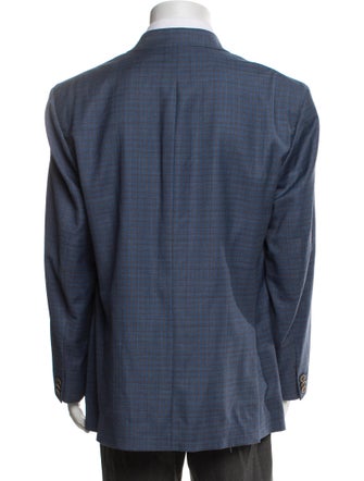 Ermenegildo Zegna Wool Plaid Print Blazer