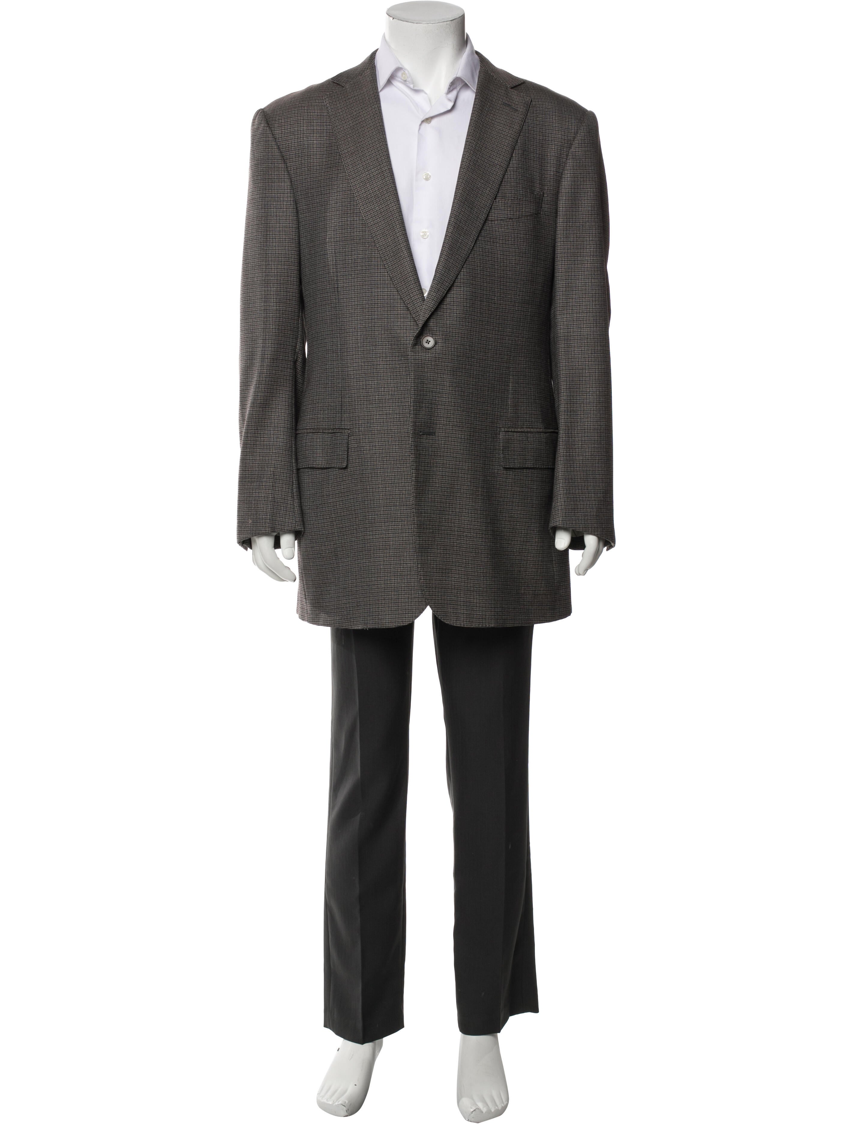 Ermenegildo Zegna Wool Houndstooth Print Two-Piece Blazer
