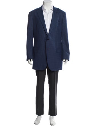 Ermenegildo Zegna Wool Plaid Print Blazer