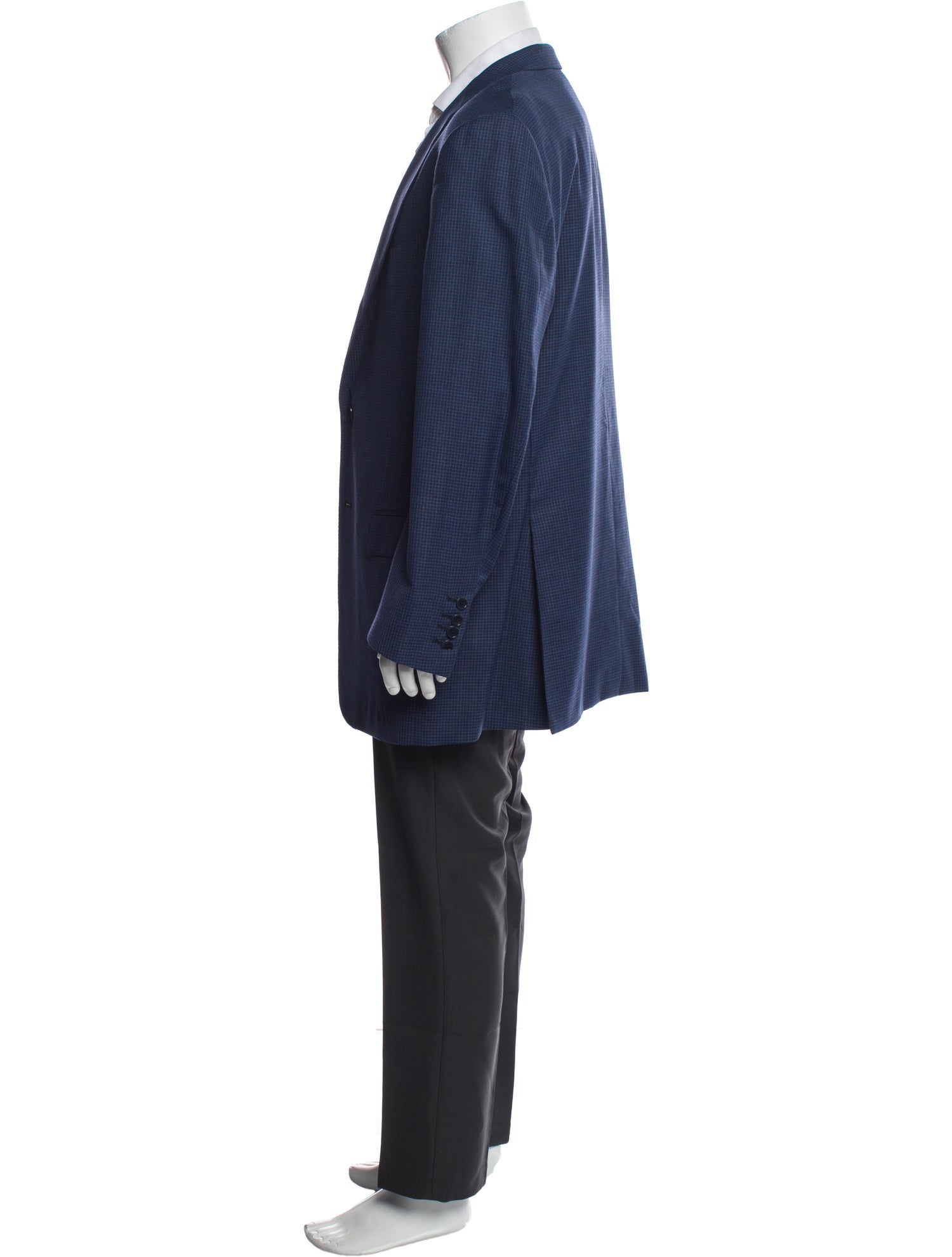 Ermenegildo Zegna Wool Plaid Print Blazer