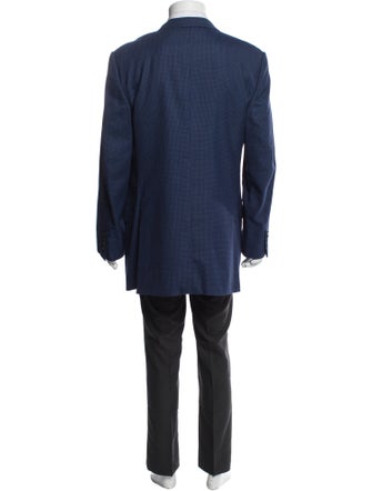 Ermenegildo Zegna Wool Plaid Print Blazer