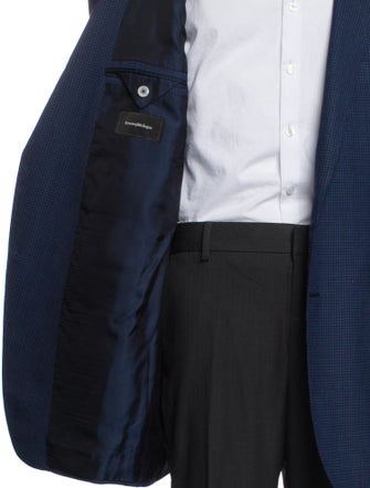 Ermenegildo Zegna Wool Plaid Print Blazer