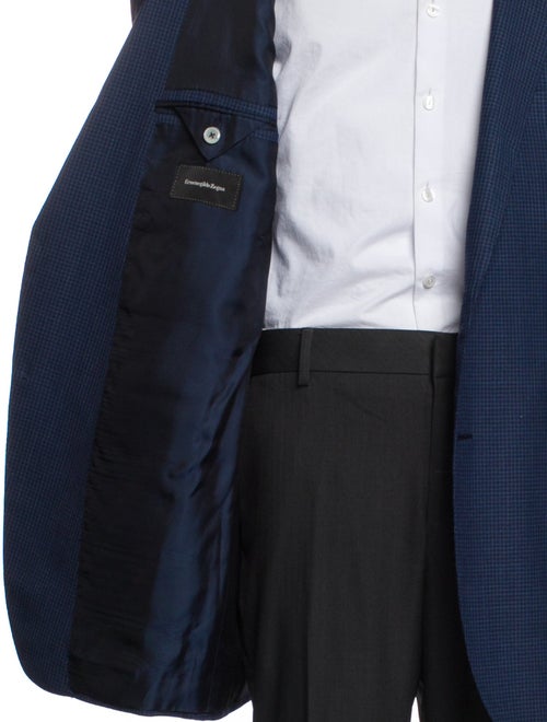 Ermenegildo Zegna Wool Plaid Print Blazer
