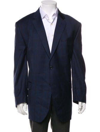 Ermenegildo Zegna Wool Plaid Print Blazer