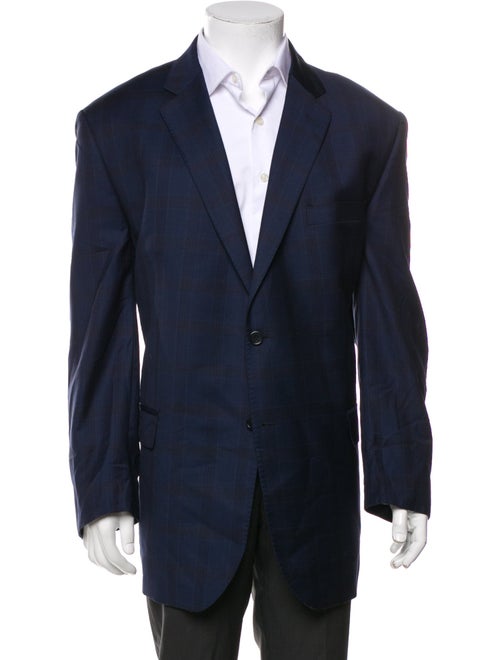 Ermenegildo Zegna Wool Plaid Print Blazer