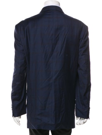 Ermenegildo Zegna Wool Plaid Print Blazer