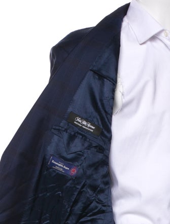 Ermenegildo Zegna Wool Plaid Print Blazer