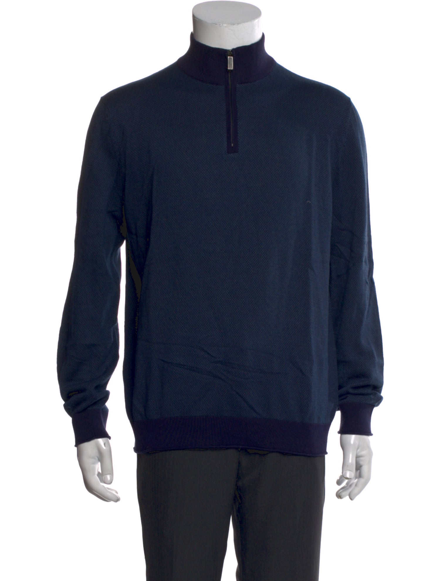 Ermenegildo Zegna Mock Neck Long Sleeve Polo Sweater