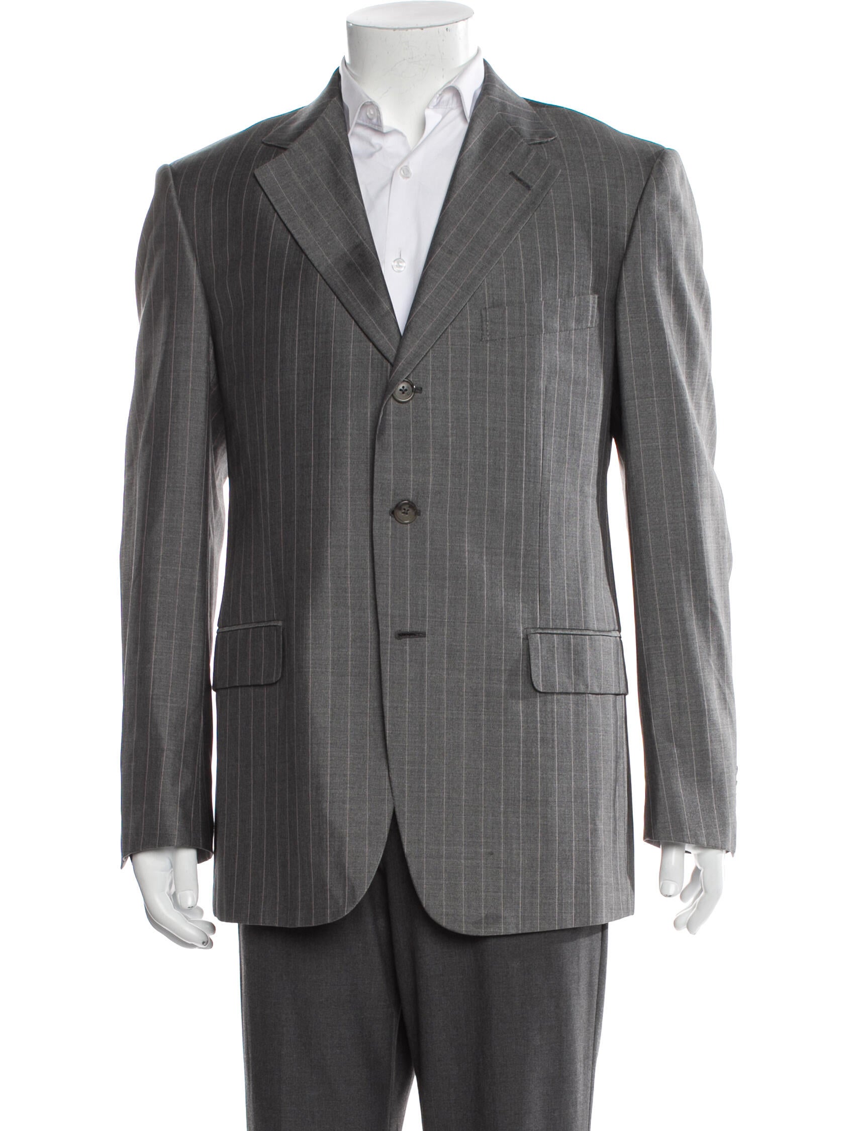 Ermenegildo Zegna Wool Striped Peacoat