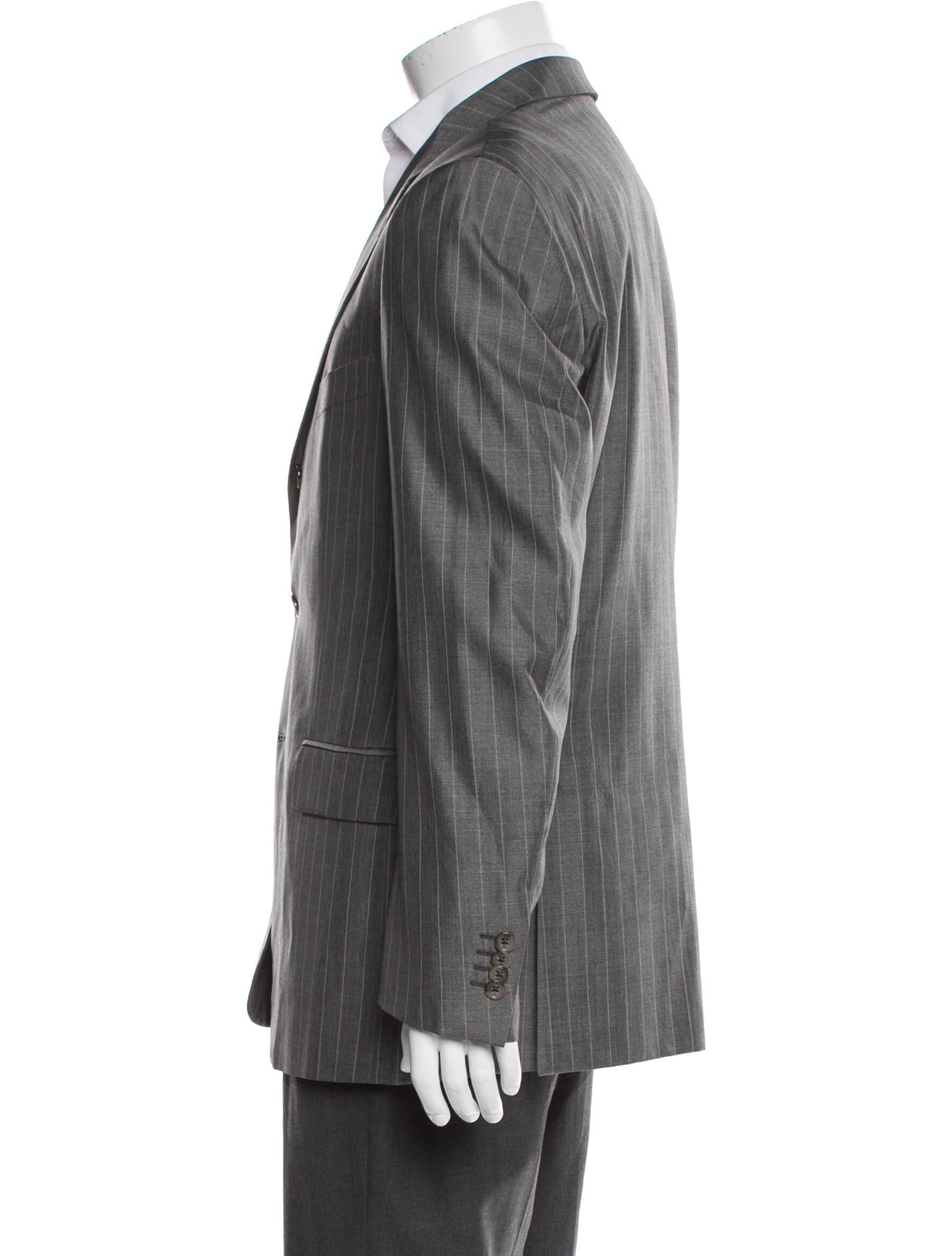 Ermenegildo Zegna Wool Striped Peacoat