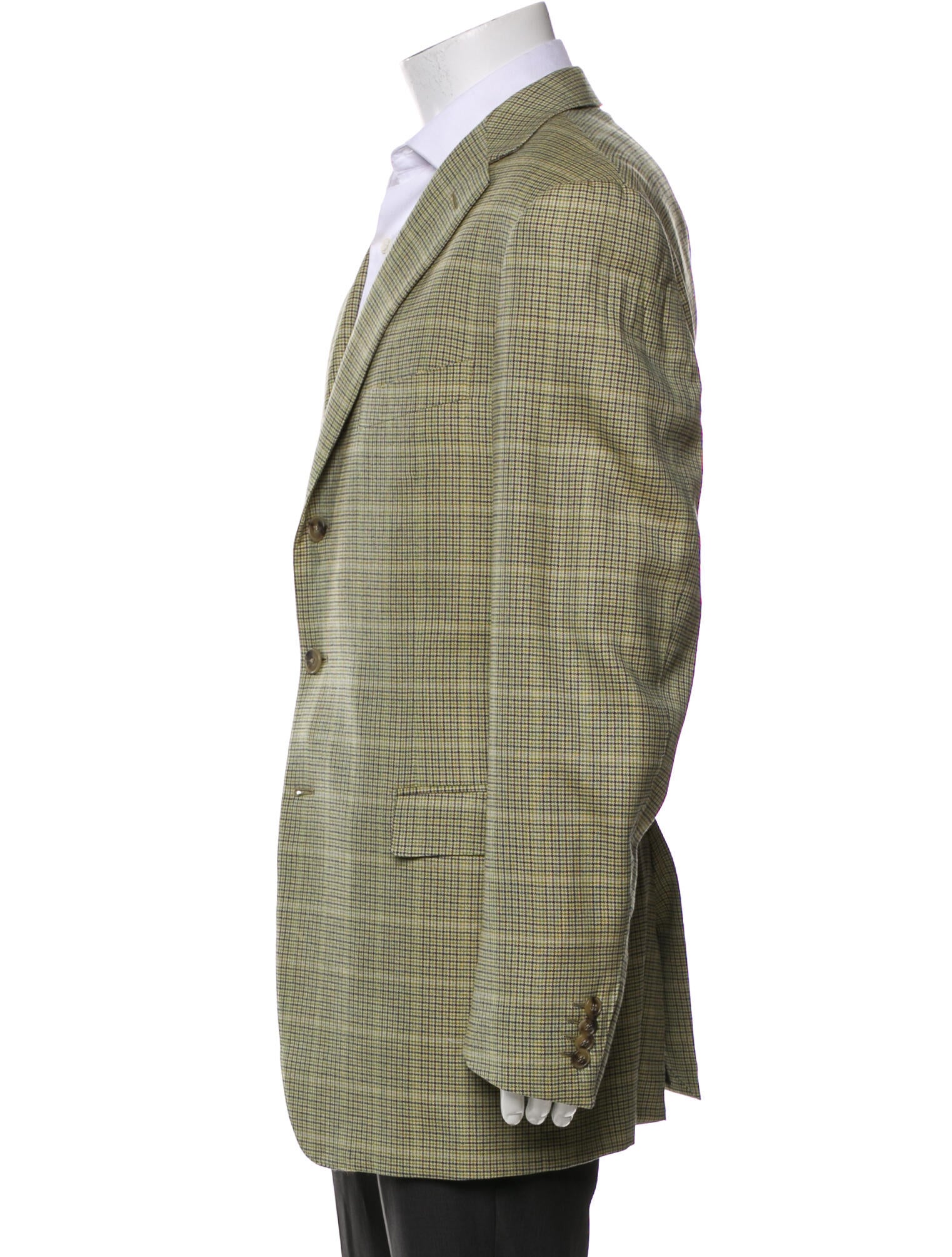 Ermenegildo Zegna Wool Plaid Print Blazer