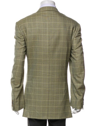 Ermenegildo Zegna Wool Plaid Print Blazer