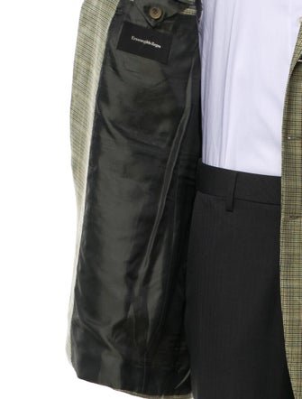 Ermenegildo Zegna Wool Plaid Print Blazer