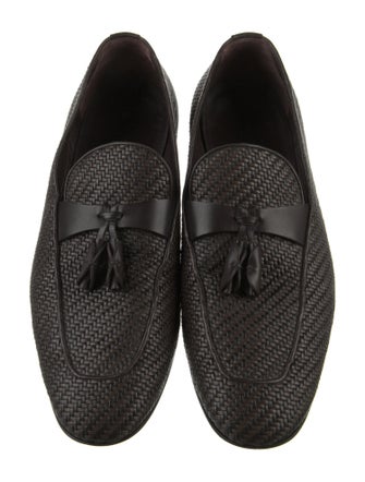 Ermenegildo Zegna Leather Patterned Dress Loafers
