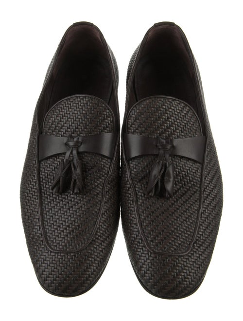 Ermenegildo Zegna Leather Patterned Dress Loafers