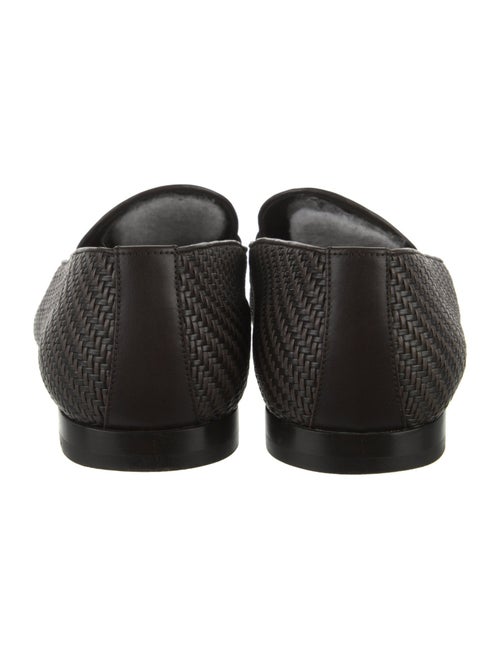 Ermenegildo Zegna Leather Patterned Dress Loafers