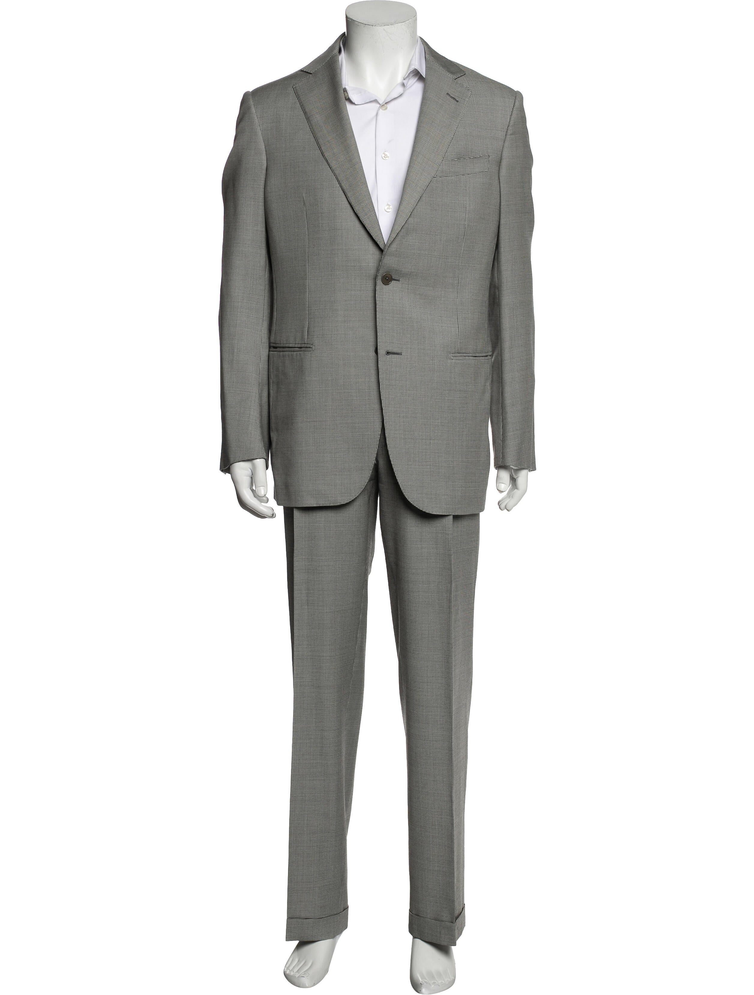 Ermenegildo Zegna Wool Plaid Print Two-Piece Suit