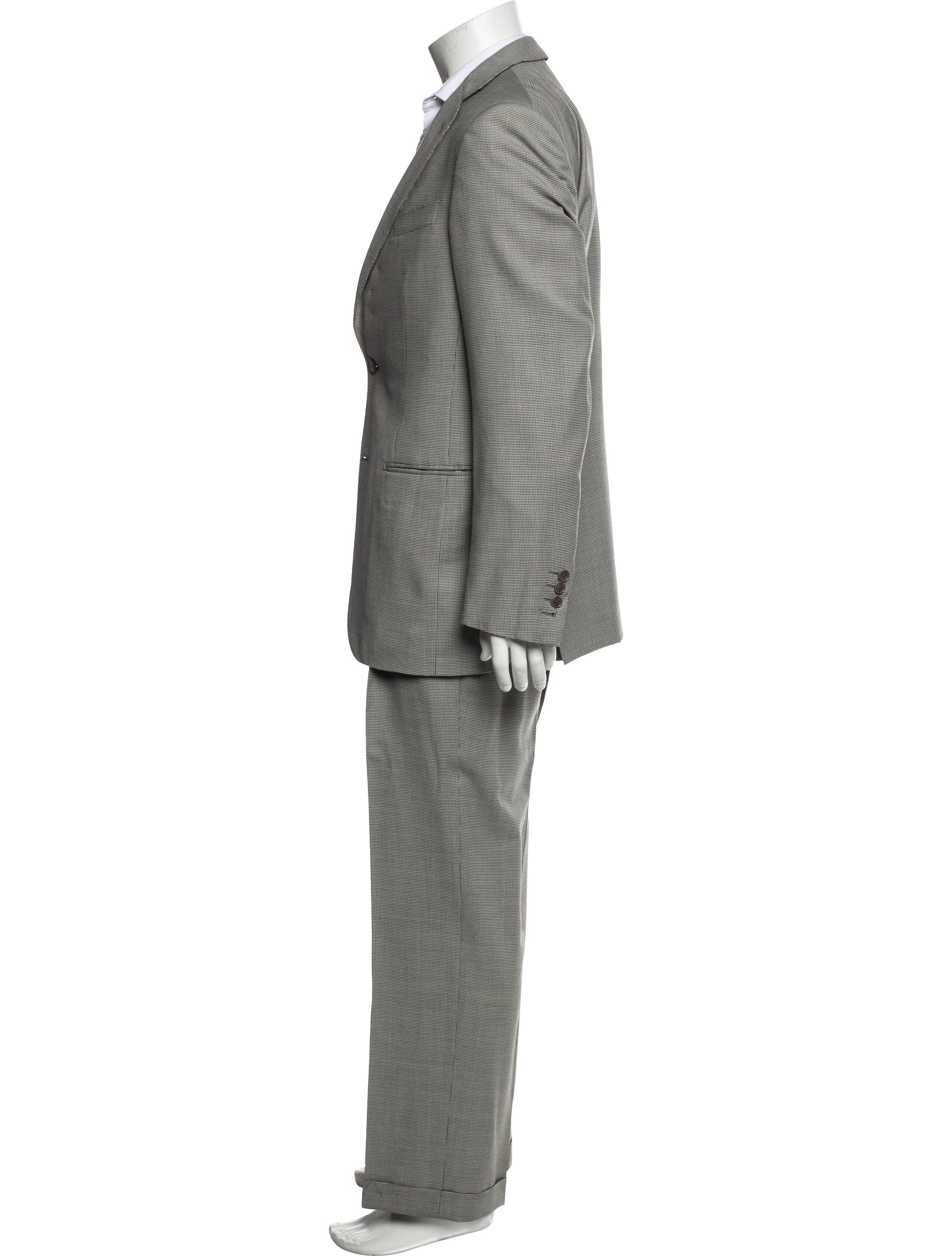 Ermenegildo Zegna Wool Plaid Print Two-Piece Suit