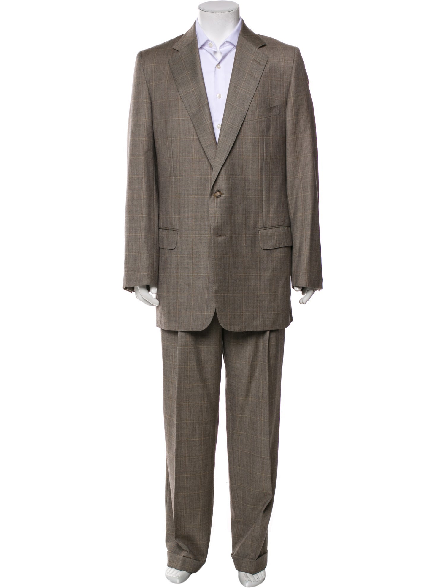 Ermenegildo Zegna Plaid Print Two-Piece Suit