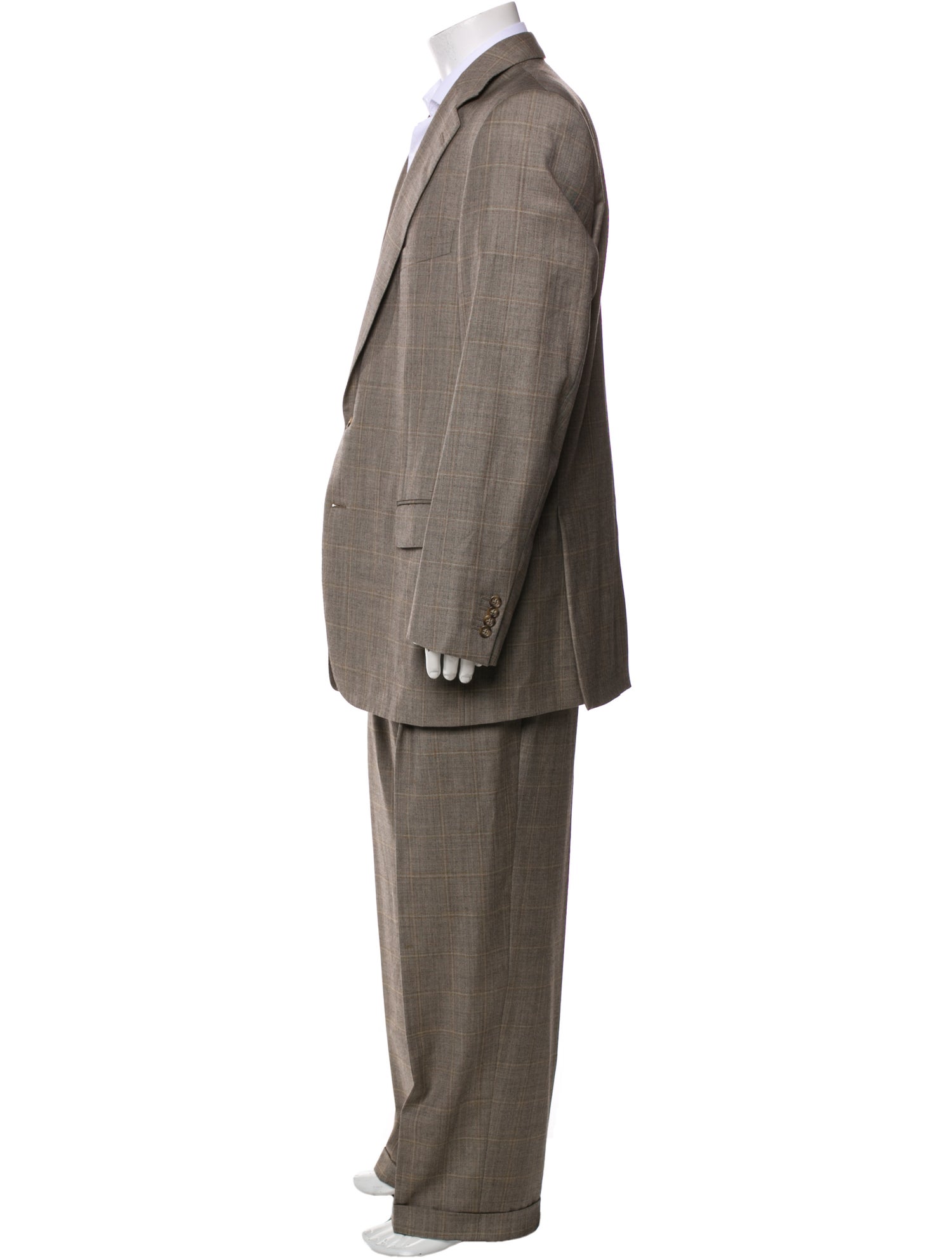 Ermenegildo Zegna Plaid Print Two-Piece Suit